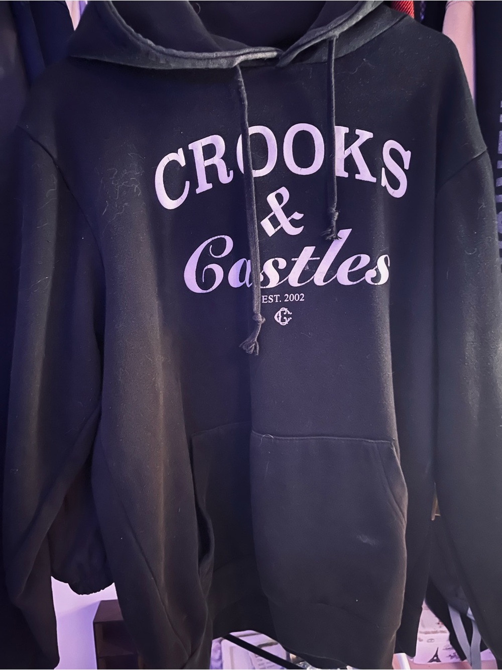 Crooks & Castles Black Hoodie with white Logo